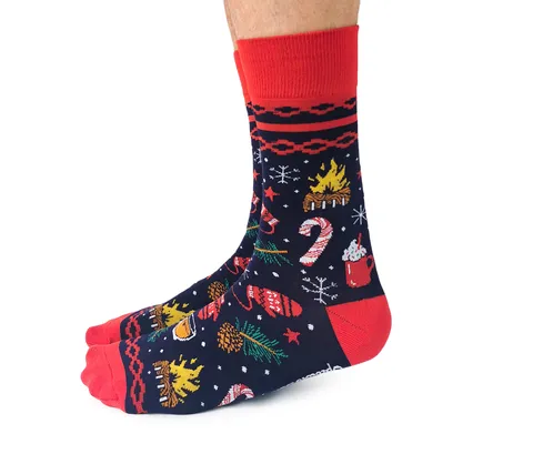 "MERRY AND BRIGHT" Cotton Crew Socks by Uptown Sox sold by Great Sox product image thumbnail 2