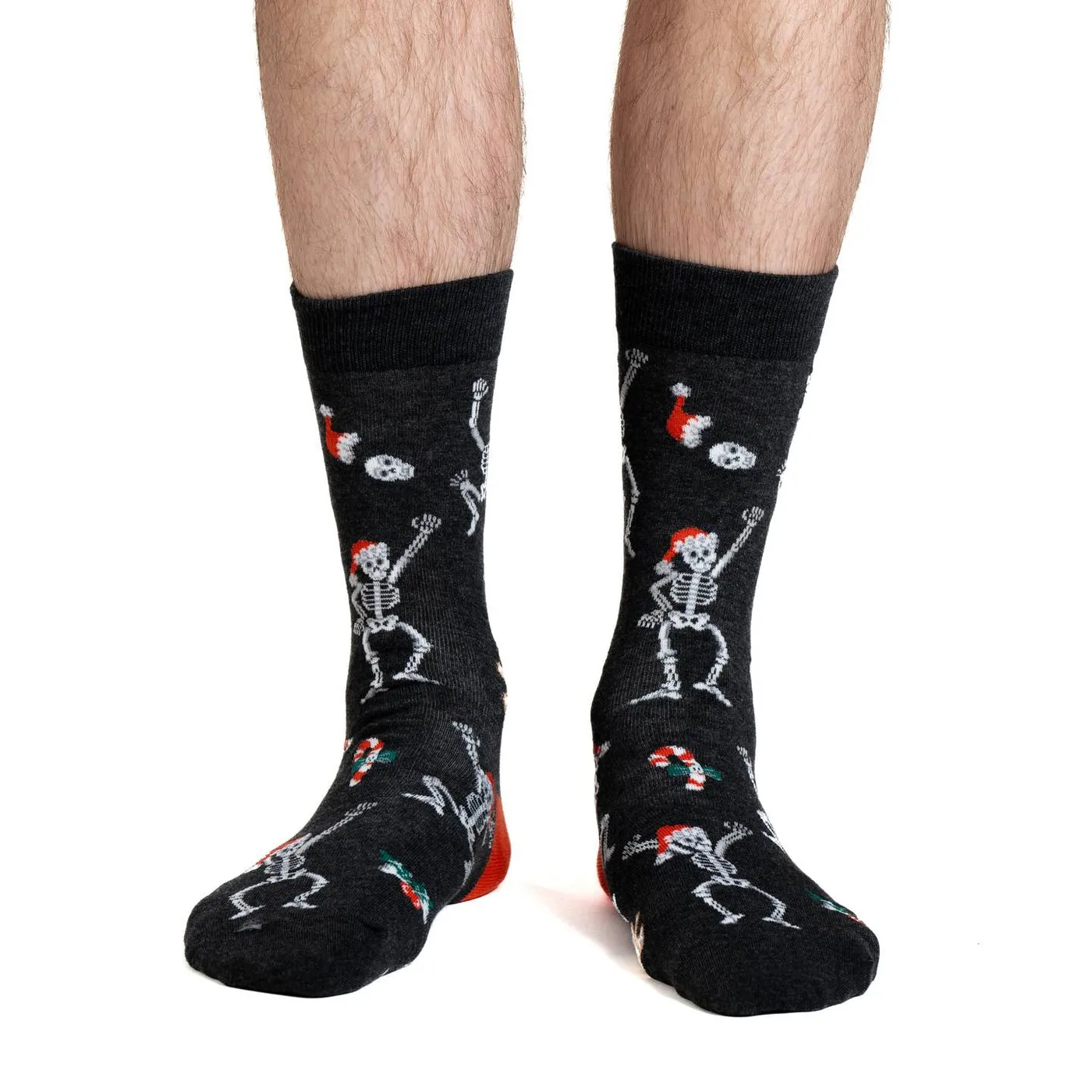 "Christmas Skeletons" Cotton Crew Socks by Good Luck Sock sold by Great Sox product image thumbnail 2