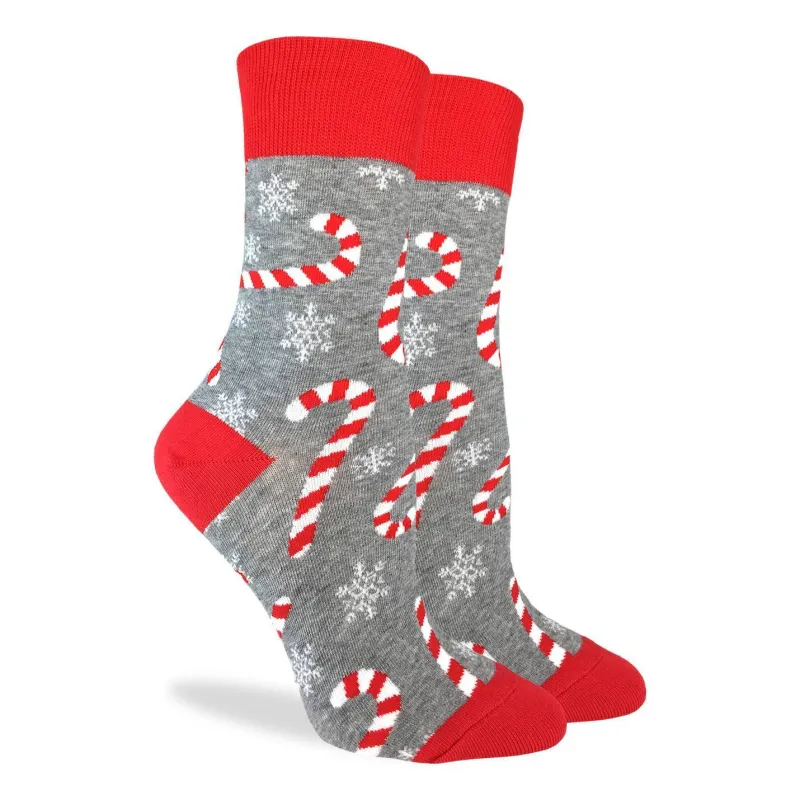 "Candy Canes" Cotton Crew Socks by Good Luck Sock sold by Great Sox