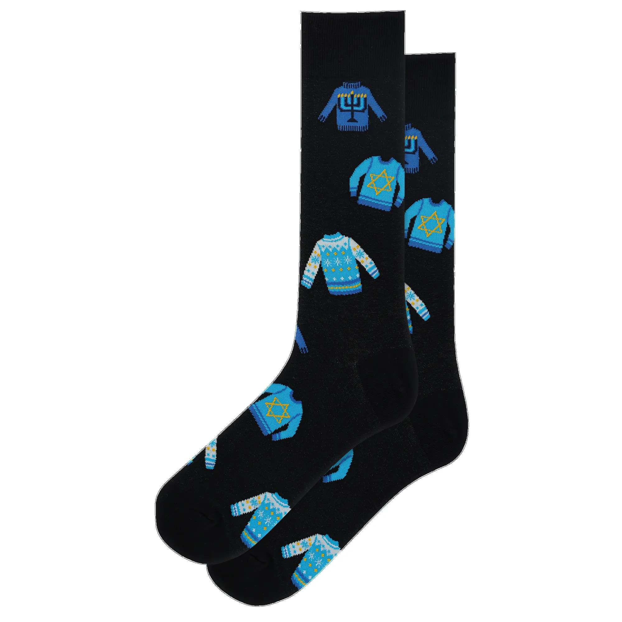 "Hanukkah Sweaters" Cotton Crew Socks by Hot Sox - SALE sold by Great Sox