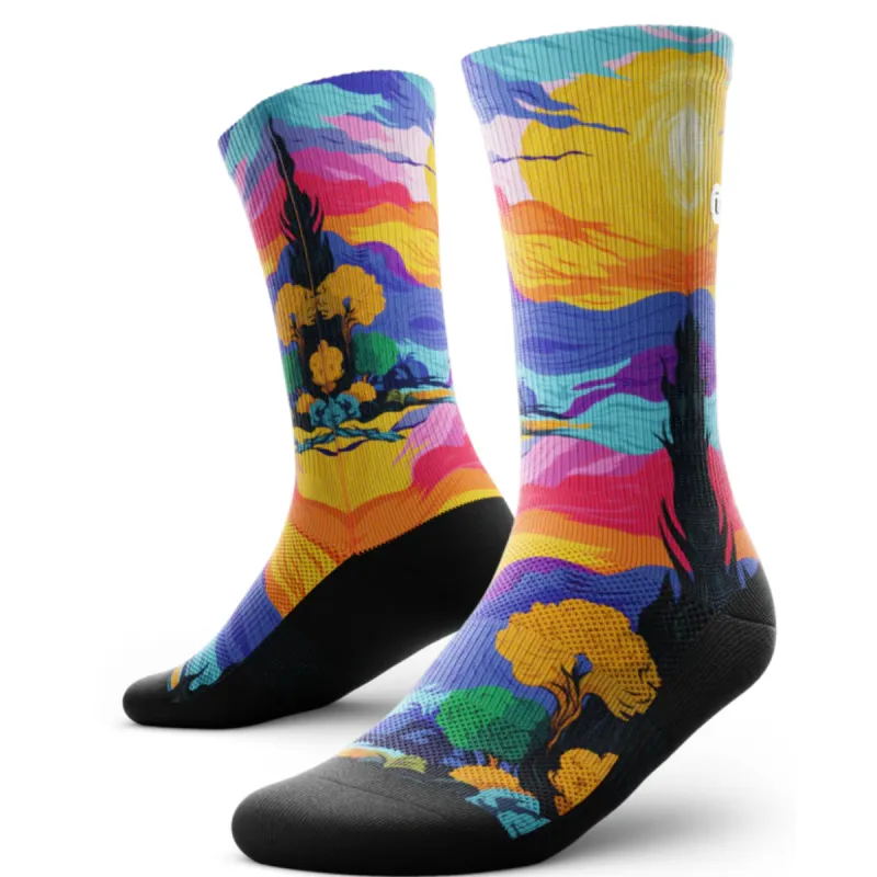 "Dreamscape" Performance Crew Running Socks by Outway sold by Great Sox