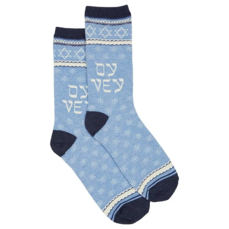 "Oy Vey" Cotton Dress Crew Socks by Hot Sox - Large sold by Great Sox