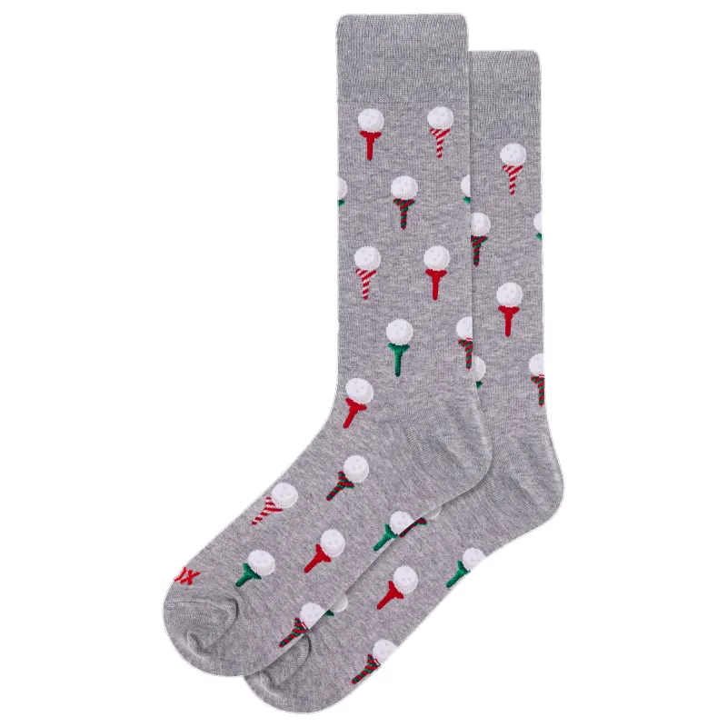 "Christmas Tee" Cotton Crew Socks by Hot Sox - Large (CLEARANCE) sold by Great Sox