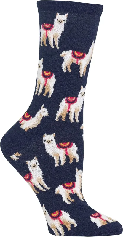 "Llamas" Cotton Crew Socks by HotSox - Medium sold by Great Sox