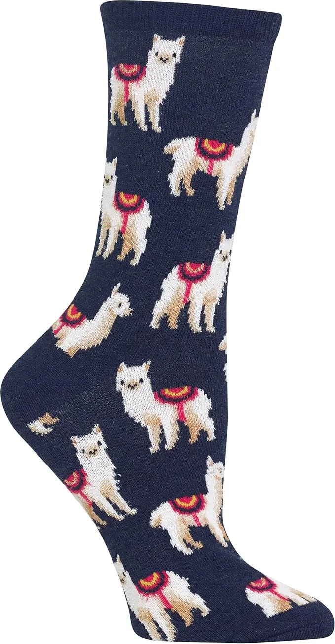 "Llamas" Cotton Crew Socks by HotSox - Medium sold by Great Sox