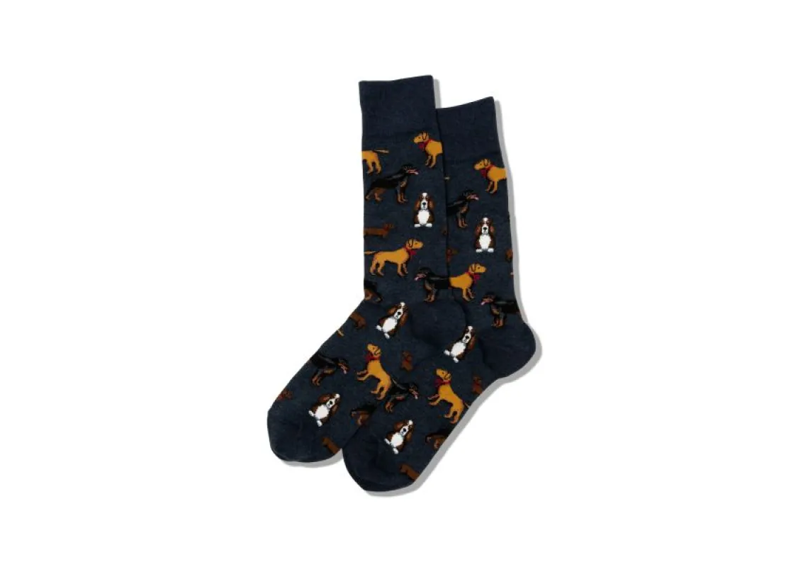 "Multi Dogs" Cotton Crew Socks by Hot Sox - Large sold by Great Sox