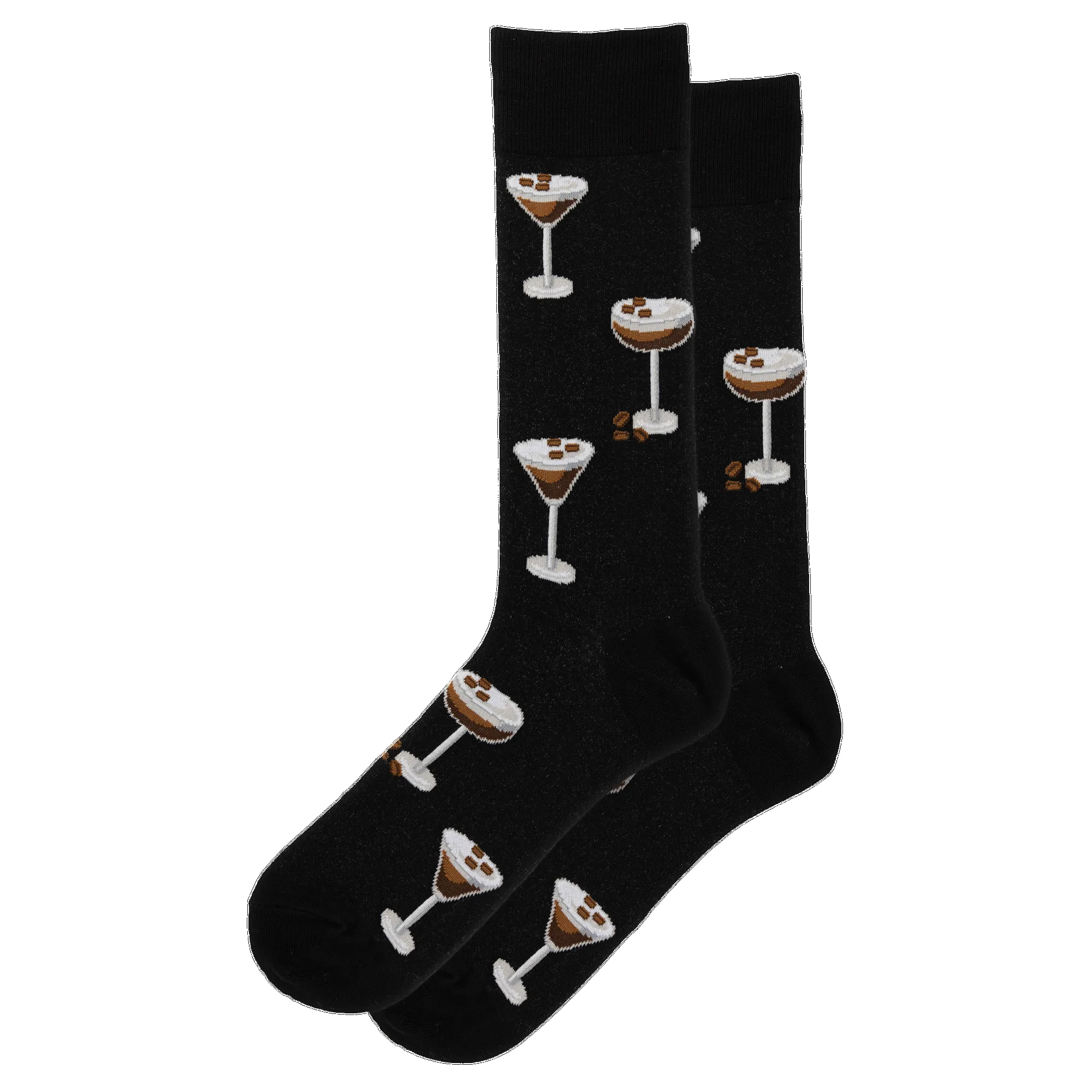 "Espresso Martini" Cotton Crew Socks by Hot Sox - Large sold by Great Sox