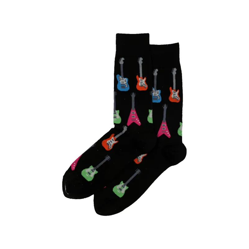 "Electric Guitars" Crew Socks by Hot Sox - Large sold by Great Sox