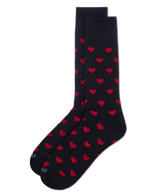 "Hearts" Crew Bamboo Socks by Me Moí - Large sold by Great Sox