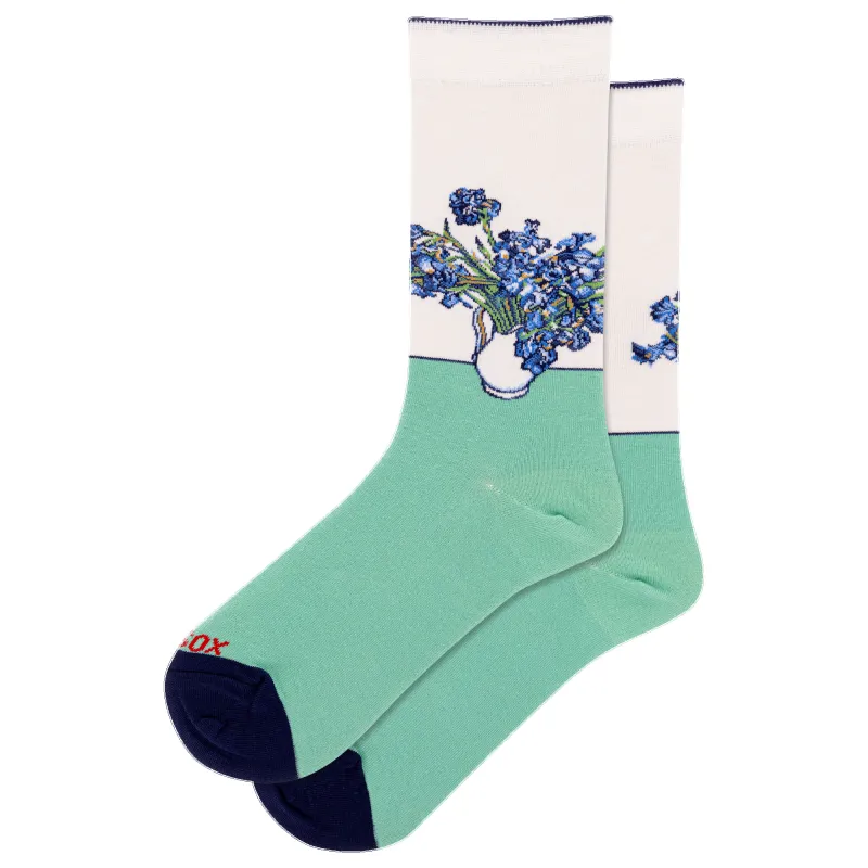 "Irises" Cotton Socks by Hot Sox - Medium sold by Great Sox
