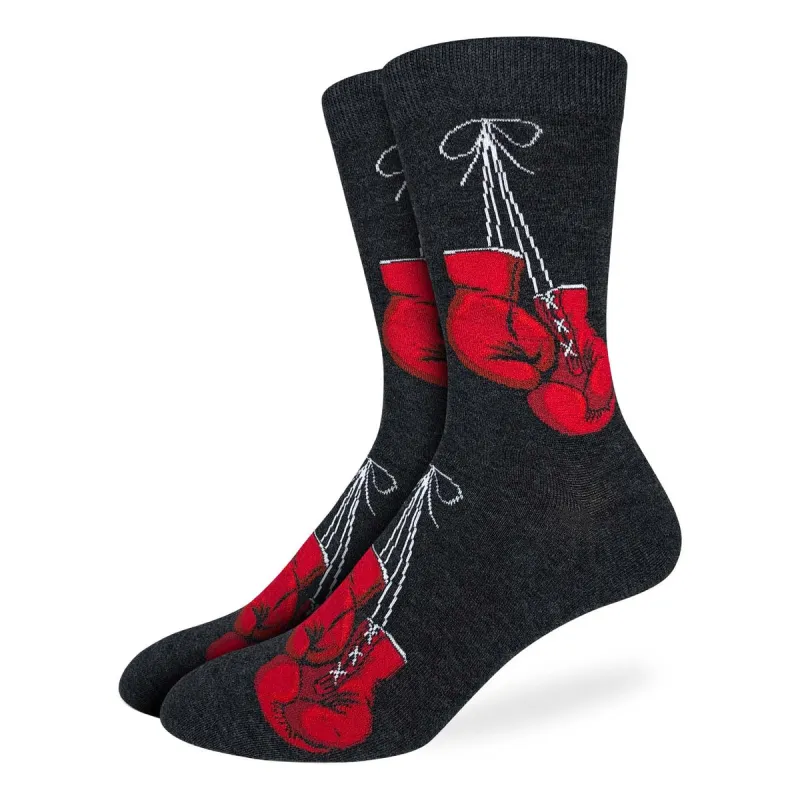 "Boxing Gloves" Cotton Crew Socks by Good Luck Sock sold by Great Sox