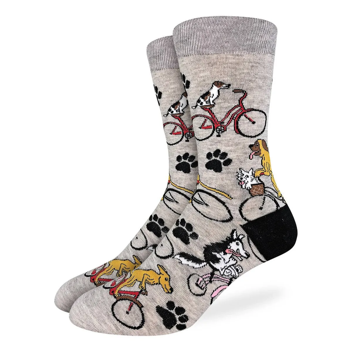 "Dogs Riding Bikes" Cotton Crew Socks by Good Luck Sock - sold by Great Sox