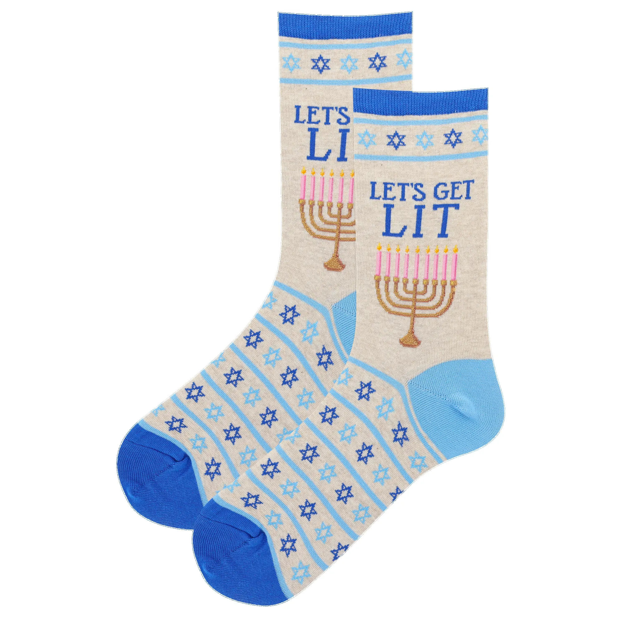"Let's Get Lit" Cotton Crew Socks by Hot Sox sold by Great Sox