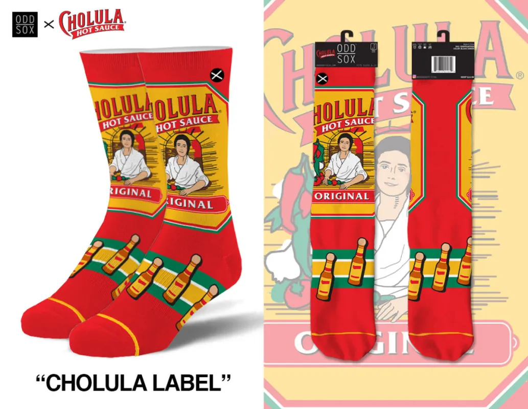 "Cholula" Combed Cotton Crew Socks by ODD Sox - mens sold by Great Sox