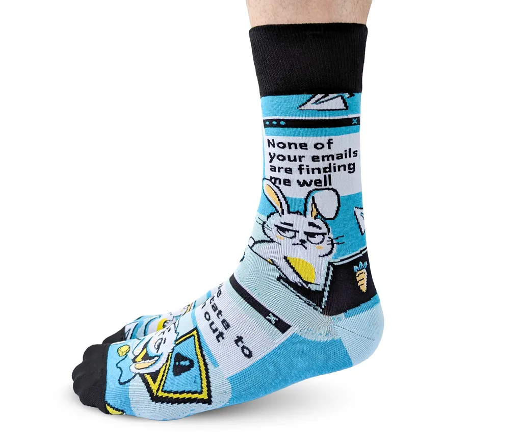 "Inbox Bunny" Cotton Crew Socks by Uptown Sox sold by Great Sox product image thumbnail 2