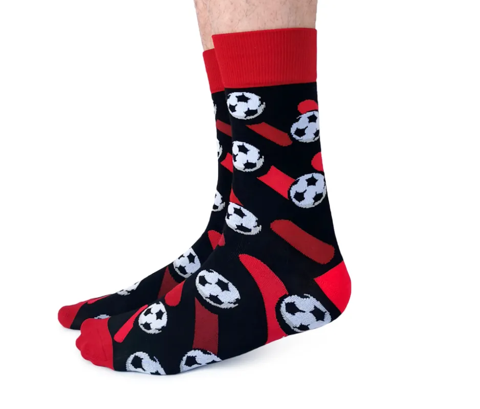 "Soccer" Cotton Crew Socks by Uptown Sox - Large sold by Great Sox