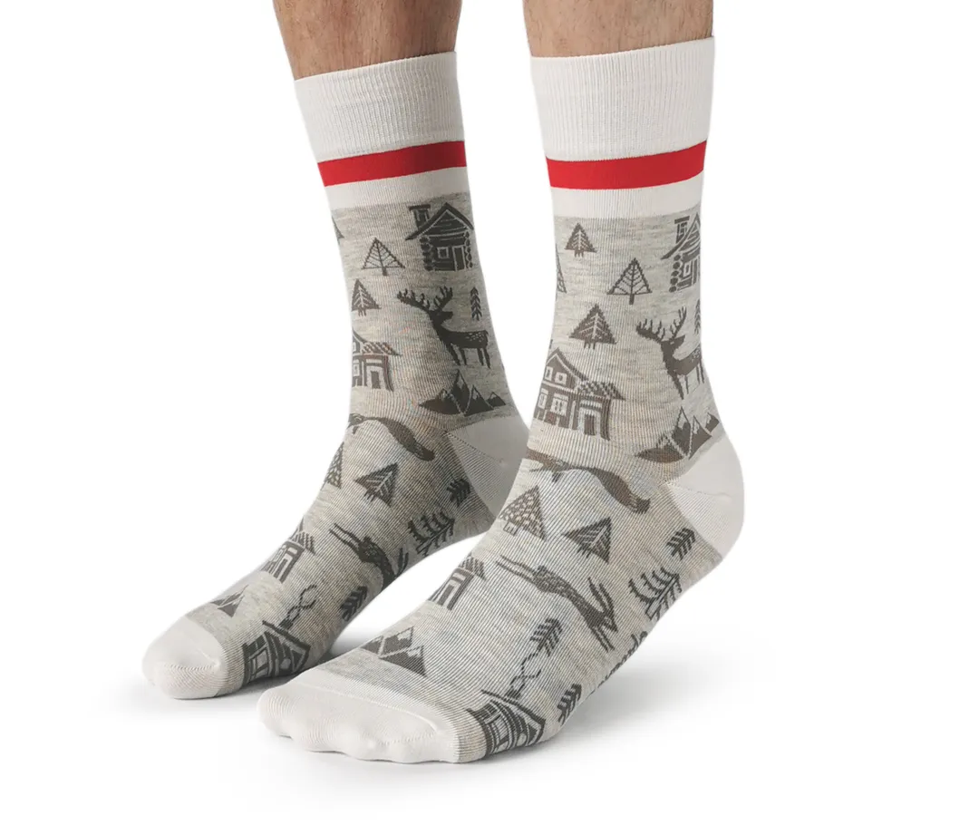 "Winter Wonderland" Cotton Crew Socks by Uptown Sox sold by Great Sox product image thumbnail 2