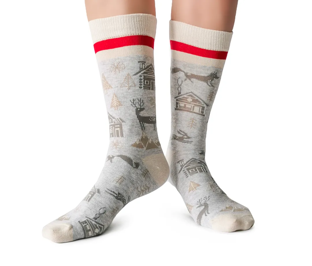 "Winter Wonderland" Cotton Crew Socks by Uptown Sox sold by Great Sox product image thumbnail 4