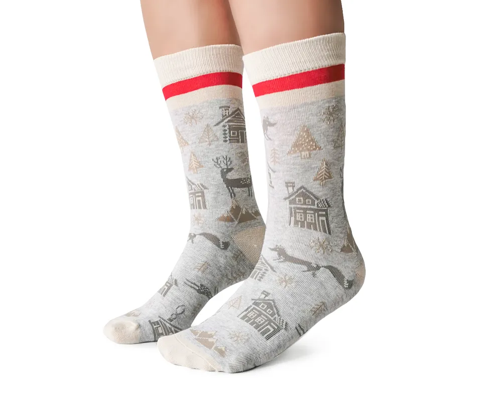 "Winter Wonderland" Cotton Crew Socks by Uptown Sox sold by Great Sox product image thumbnail 3
