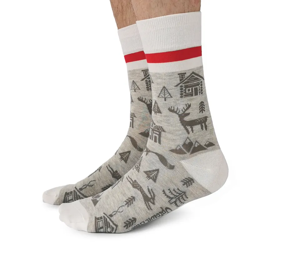 "Winter Wonderland" Cotton Crew Socks by Uptown Sox sold by Great Sox