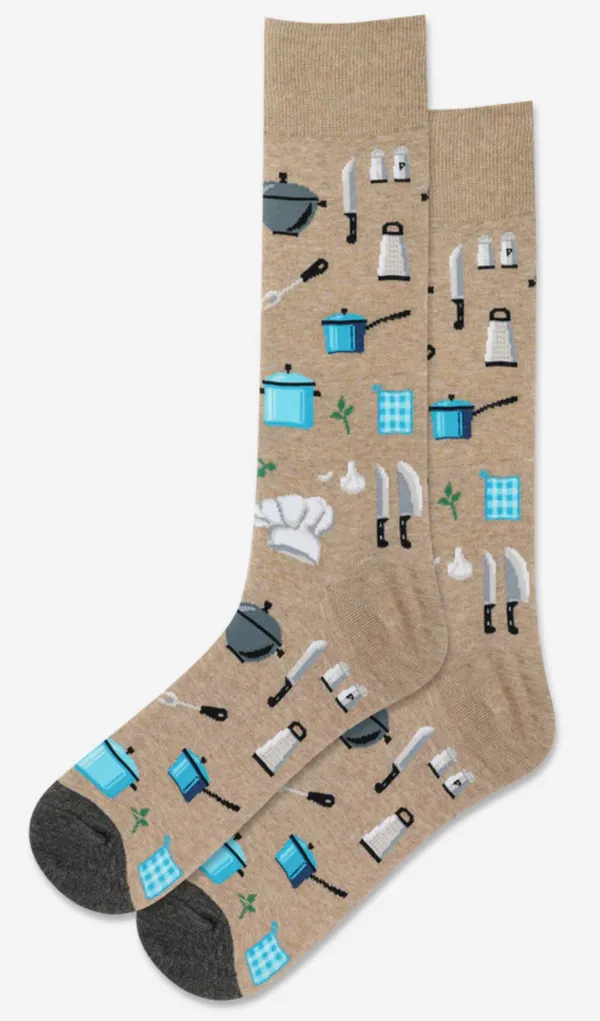 "Chef" Cotton Crew Socks by Hot Sox - Large sold by Great Sox