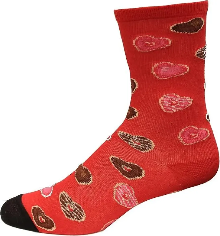 "Do-nuts About You" Cotton Crew Socks by Hot Sox - Women sold by Great Sox