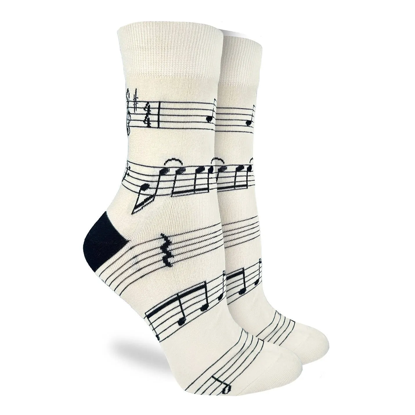 "Sheet Music" Cotton Crew Socks by Good Luck Sock sold by Great Sox