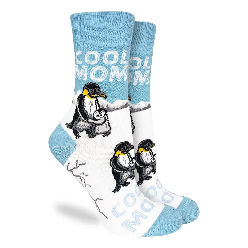 "Cool Mom" Cotton Crew Socks by Good Luck Sock - Medium made by Great Sox