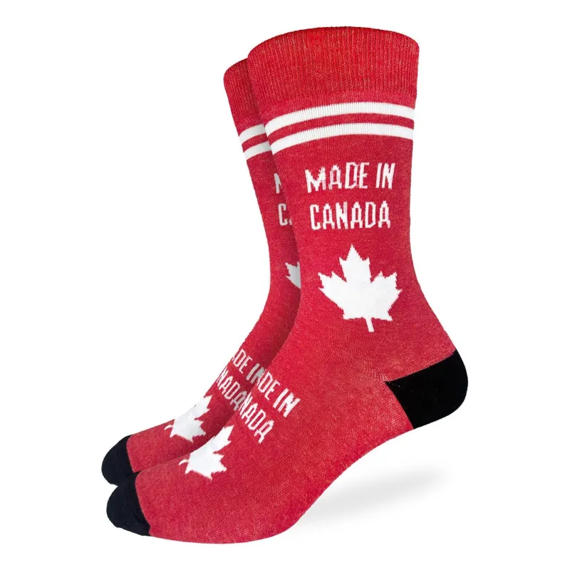 "Made In Canada" Cotton Crew Socks by Good Luck Sock sold by Great Sox