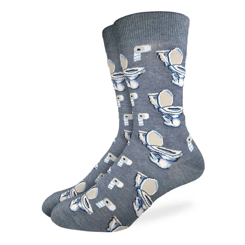 "Toilet Seats" Cotton Crew Socks by Good Luck Sock - Large made by Great Sox