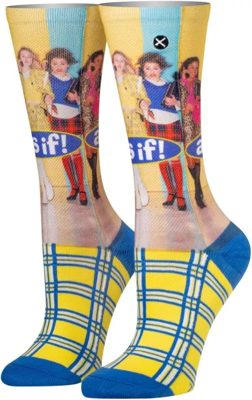 "Clueless: As If!" Cotton Crew Socks by ODD Sox - Women's sold by Great Sox