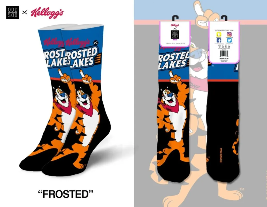 "Frosted Flakes" Cotton Crew Socks by ODD Sox - Women's sold by Great Sox