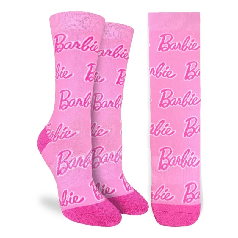 "Barbie Logo" Active Crew Socks by Good Luck Sock - Medium sold by Great Sox