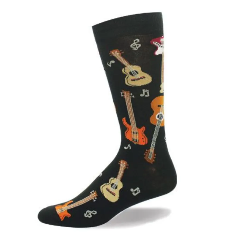 "Guitar " Cotton Socks by Crazy Toes - Large made by Great Sox