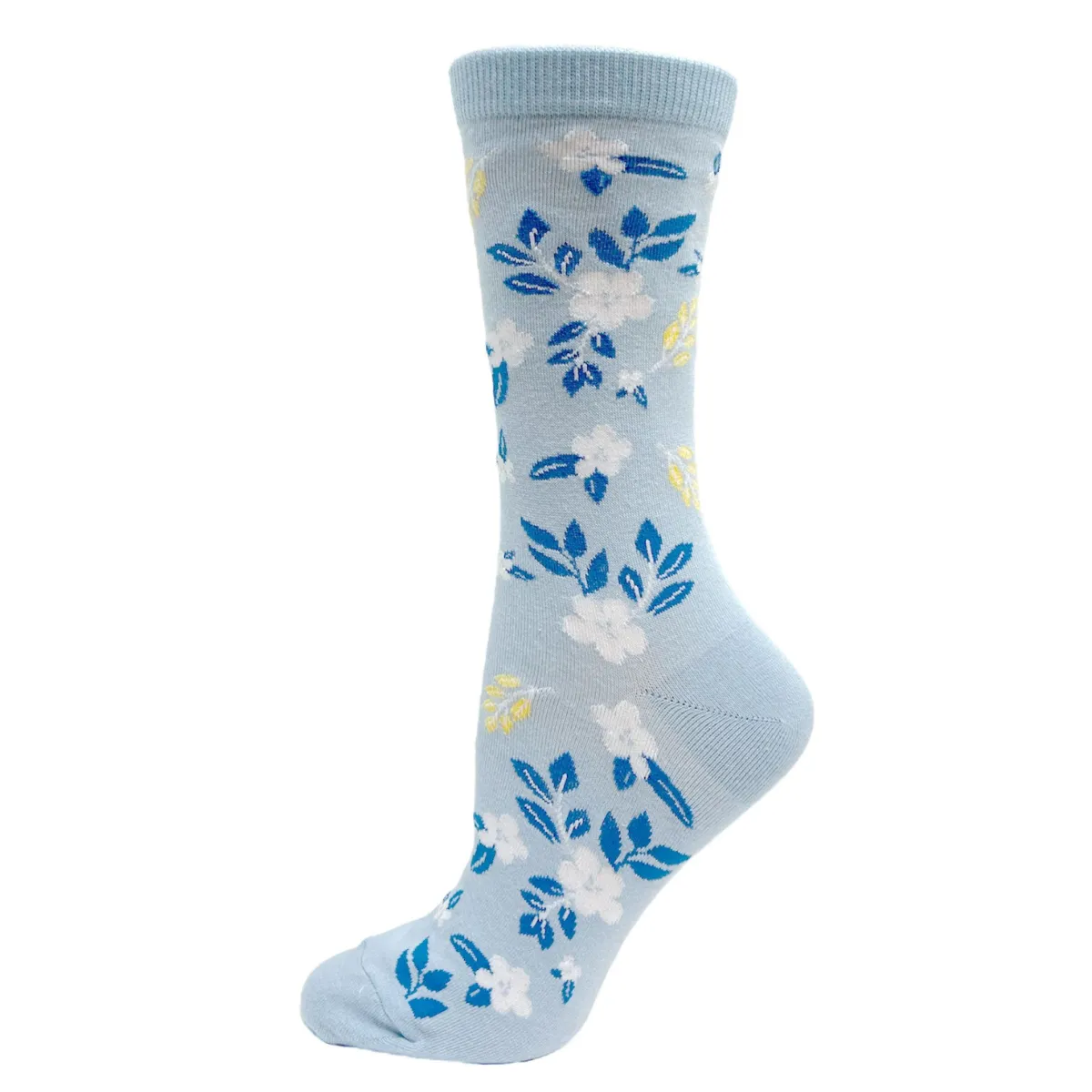 "Blue flower" cotton Socks by Key - Medium sold by Great Sox