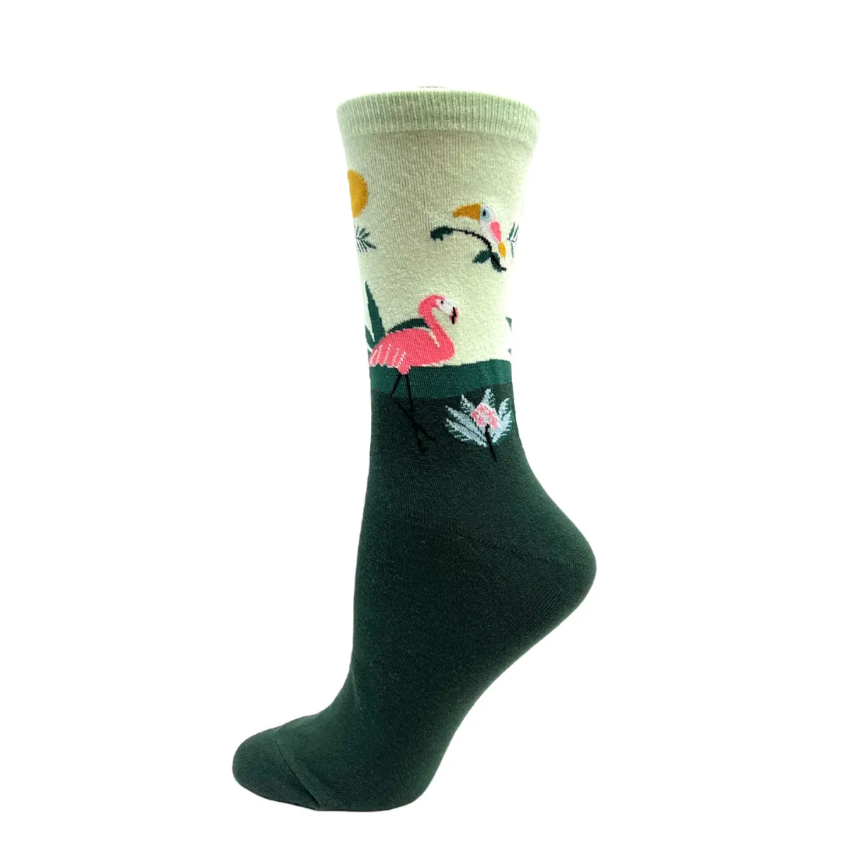 "Flamingo Jungle" cotton Socks by Key - Medium sold by Great Sox