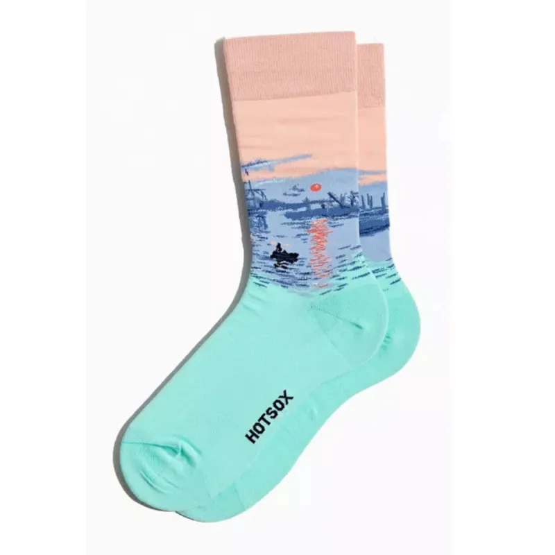 "Impression, Sunrise" Cotton Crew Socks by Hot Sox - Large sold by Great Sox