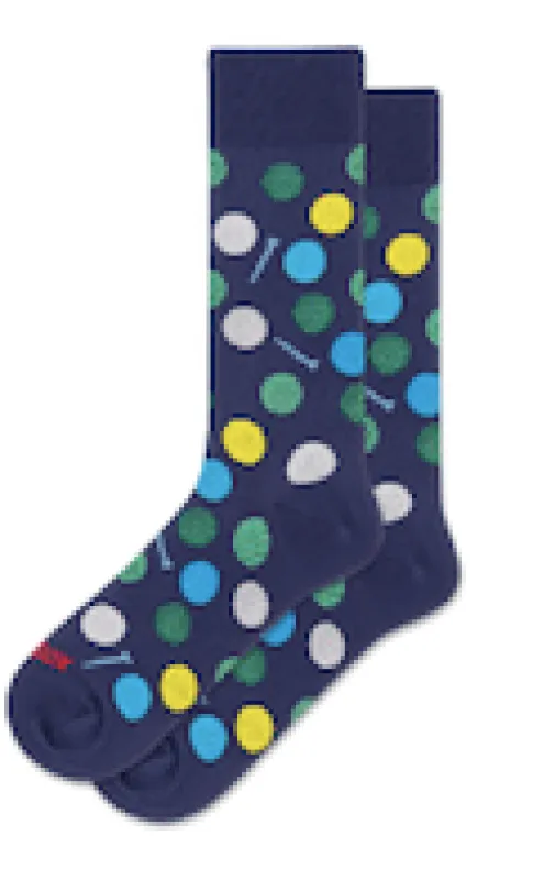 "Fun Golf Balls" Cotton Crew Socks by HotSox - Large sold by Great Sox