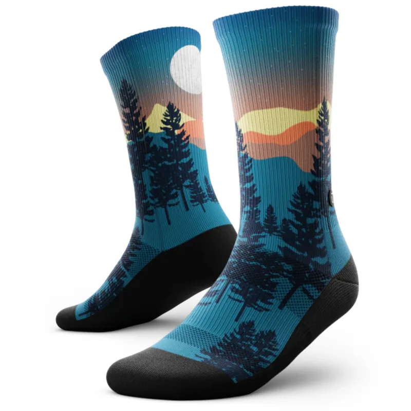 "Bright Night" Performance Crew Running Socks by Outway made by Great Sox