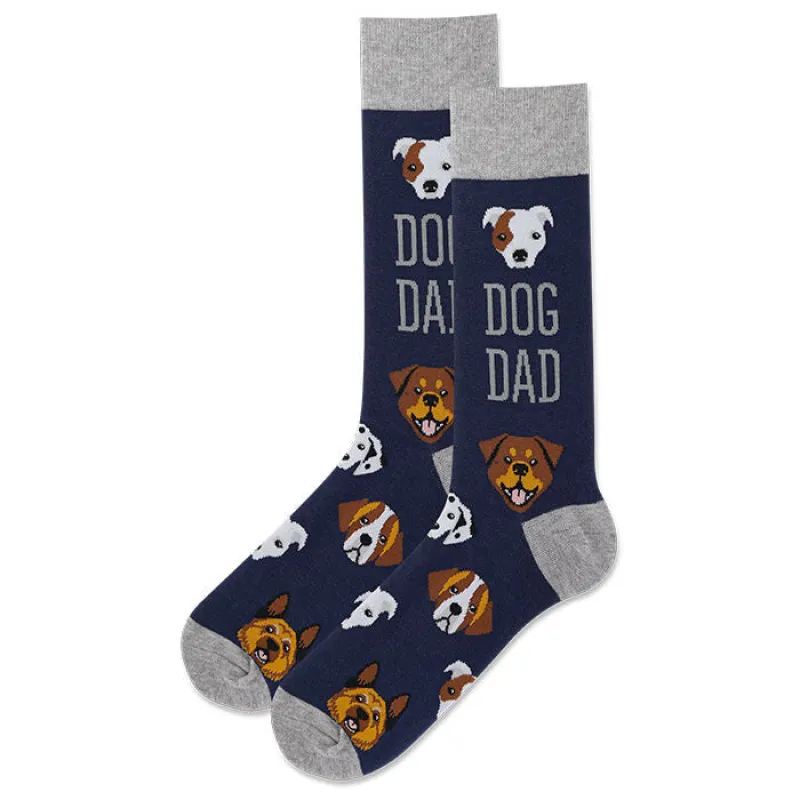 "Dog Dad" Crew Socks by Hot Sox - Large made by Great Sox