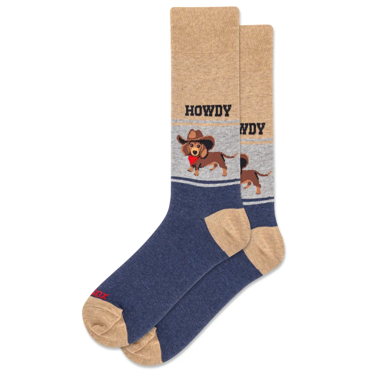 "Howdy" Cotton Crew Socks by Hot Sox - Large sold by Great Sox