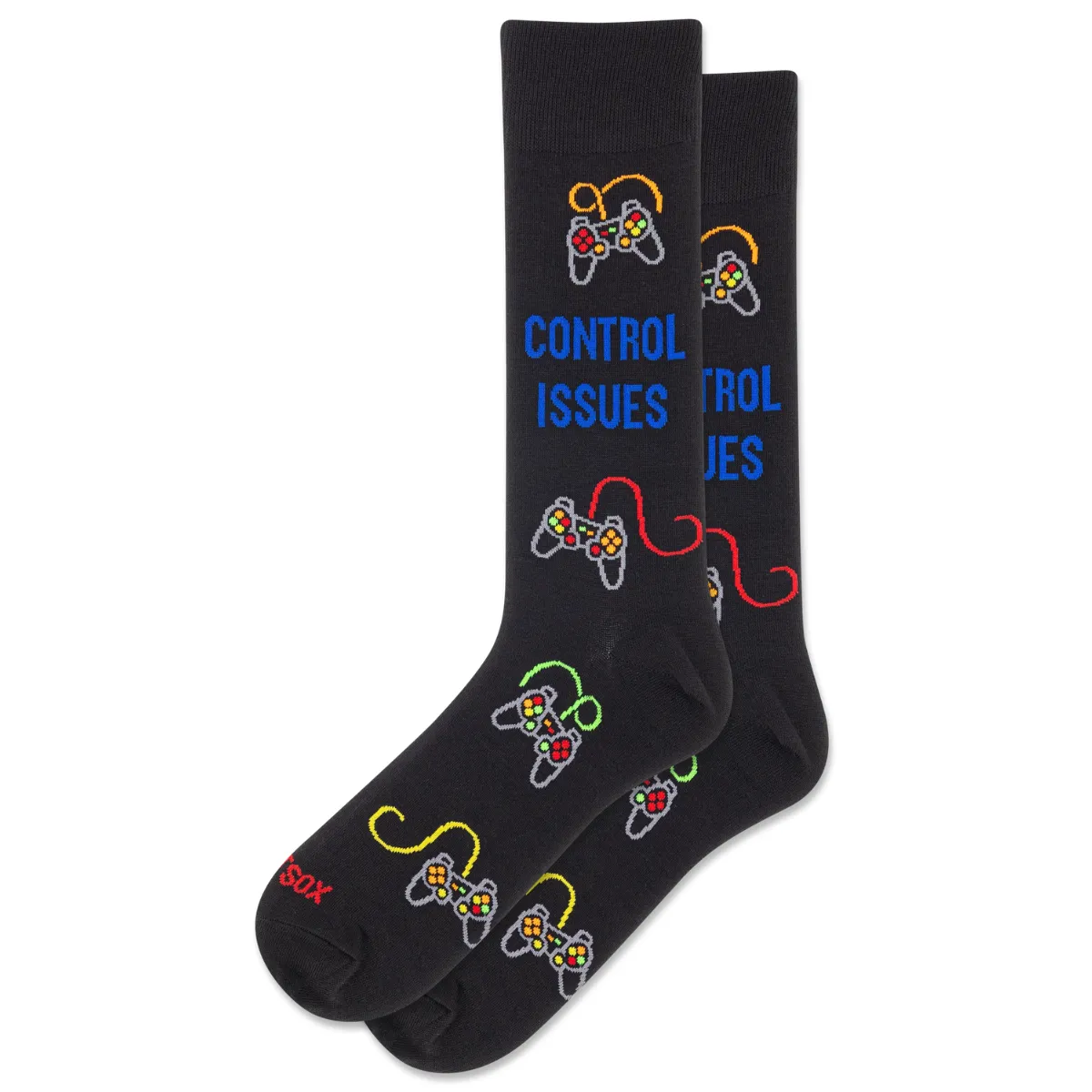 "Control Issues" Cotton Crew Socks by Hot Sox - Large sold by Great Sox