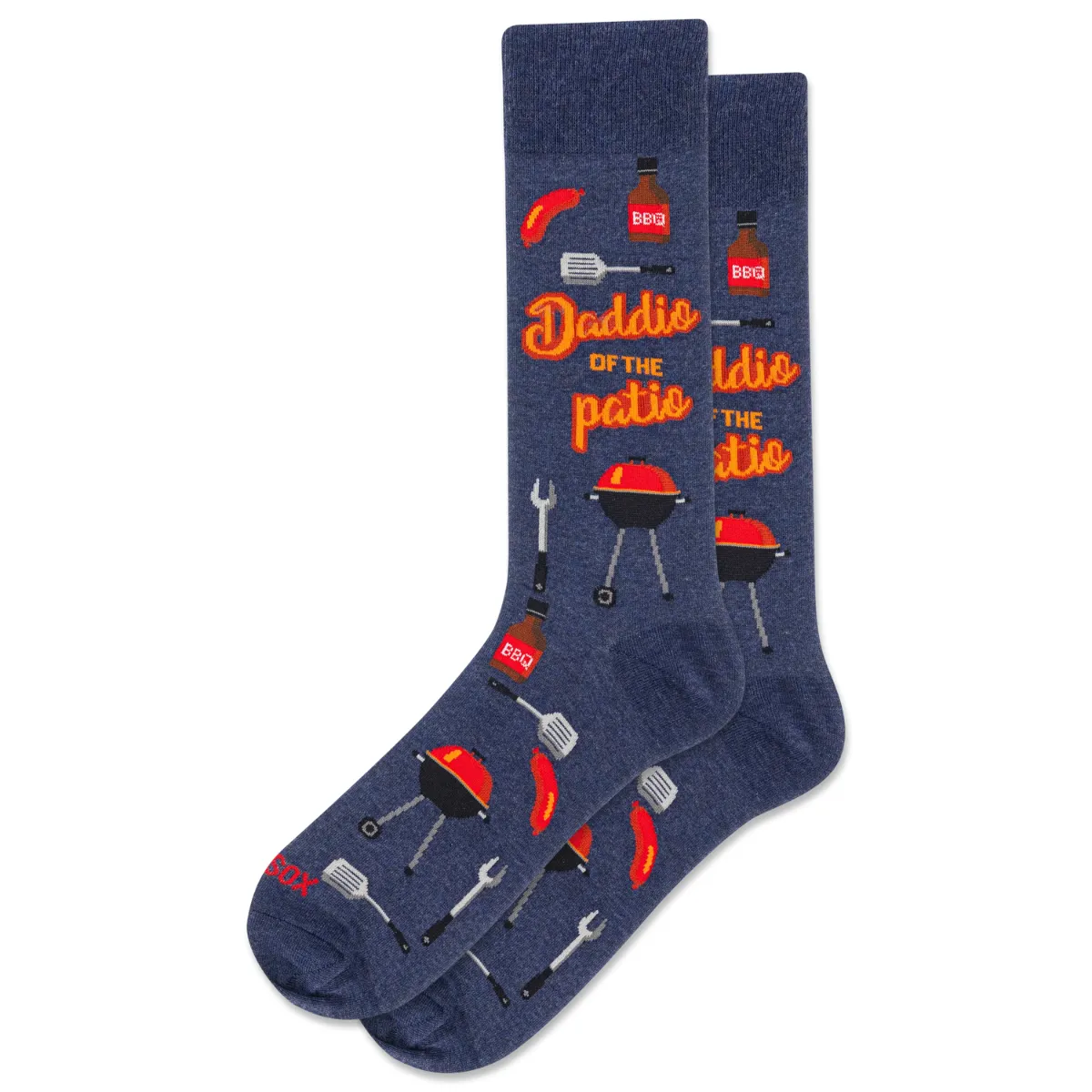 "Daddio of the patio " Cotton Crew Socks by Hot Sox - Large sold by Great Sox