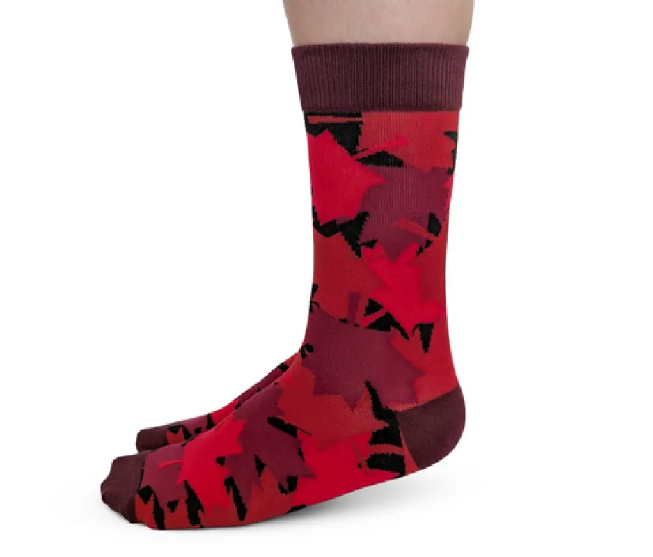 "Canadian Maple Leaf" Cotton Crew Canadian Socks by Uptown Sox sold by Great Sox