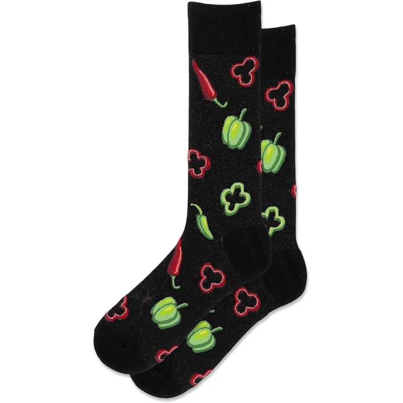 "Peppers" Cotton Crew Socks by Hot Sox - Large(CLEARANCE) sold by Great Sox