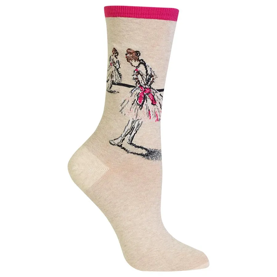 "Degas' Study of a Dancer" Cotton Dress Crew Socks by Hot Sox - Medium sold by Great Sox