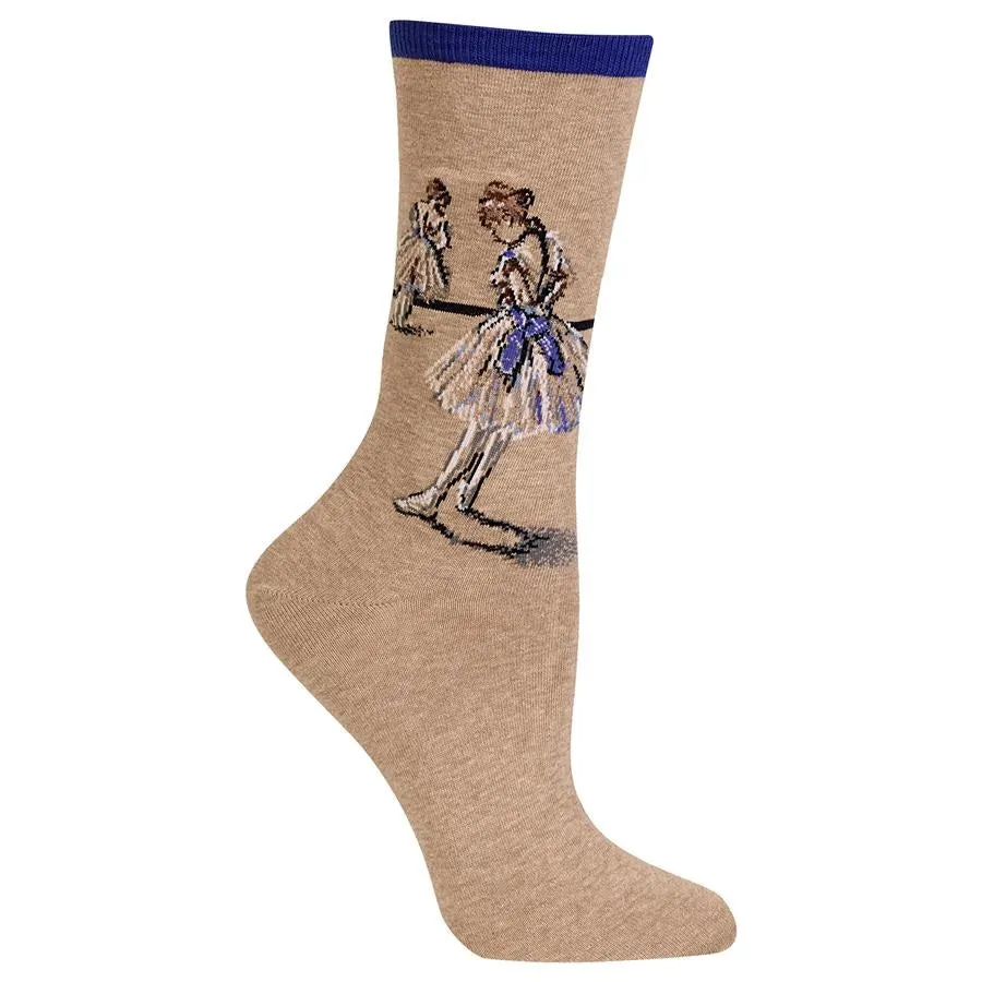 "Degas' Study of a Dancer" Cotton Dress Crew Socks by Hot Sox - Medium sold by Great Sox product image thumbnail 2