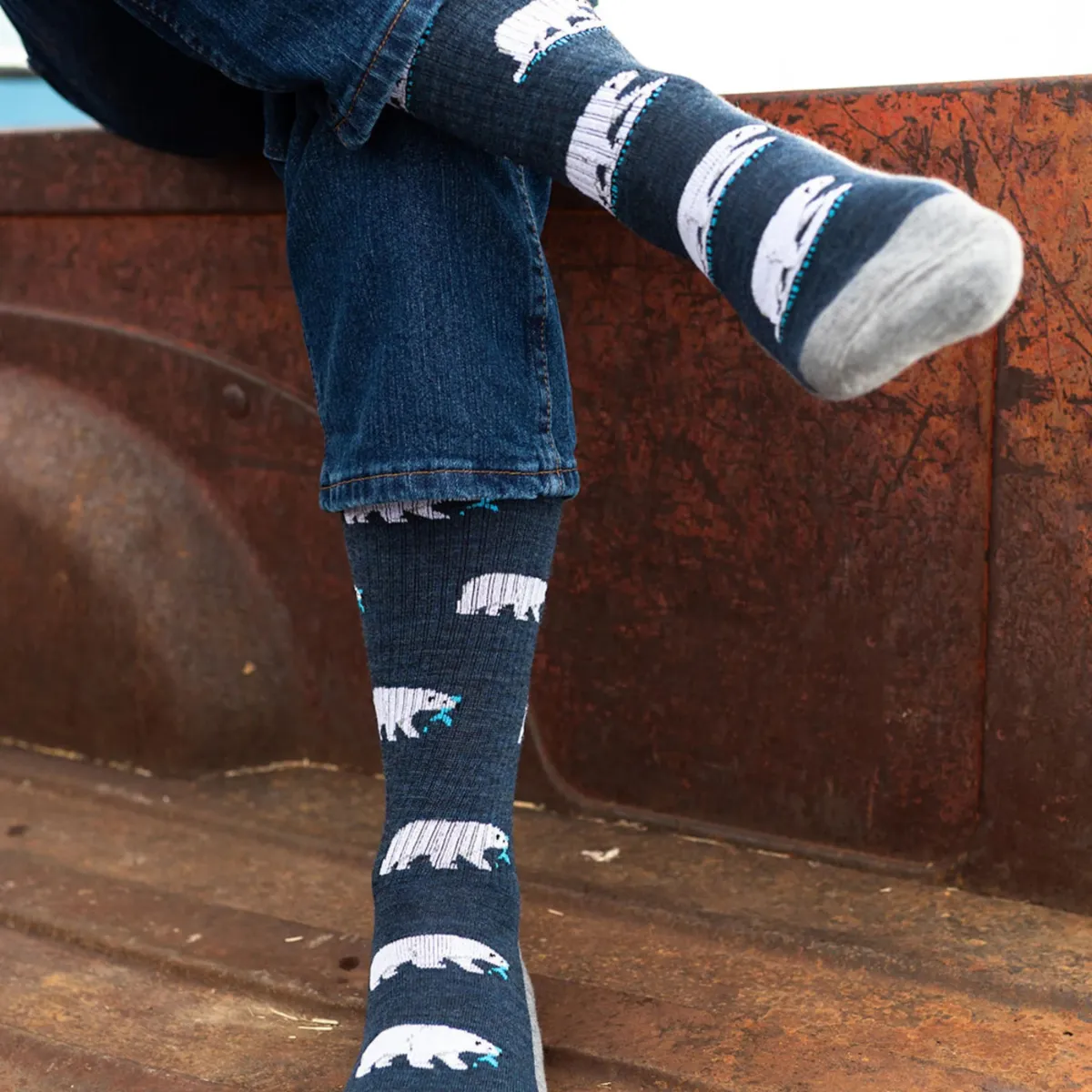 "Polar Bear" 70% Merino Wool Socks by Friday Sock Co sold by Great Sox product image thumbnail 2