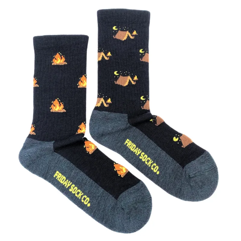 "Camping at Night" 70% Merino Wool Socks by Friday Sock Co sold by Great Sox