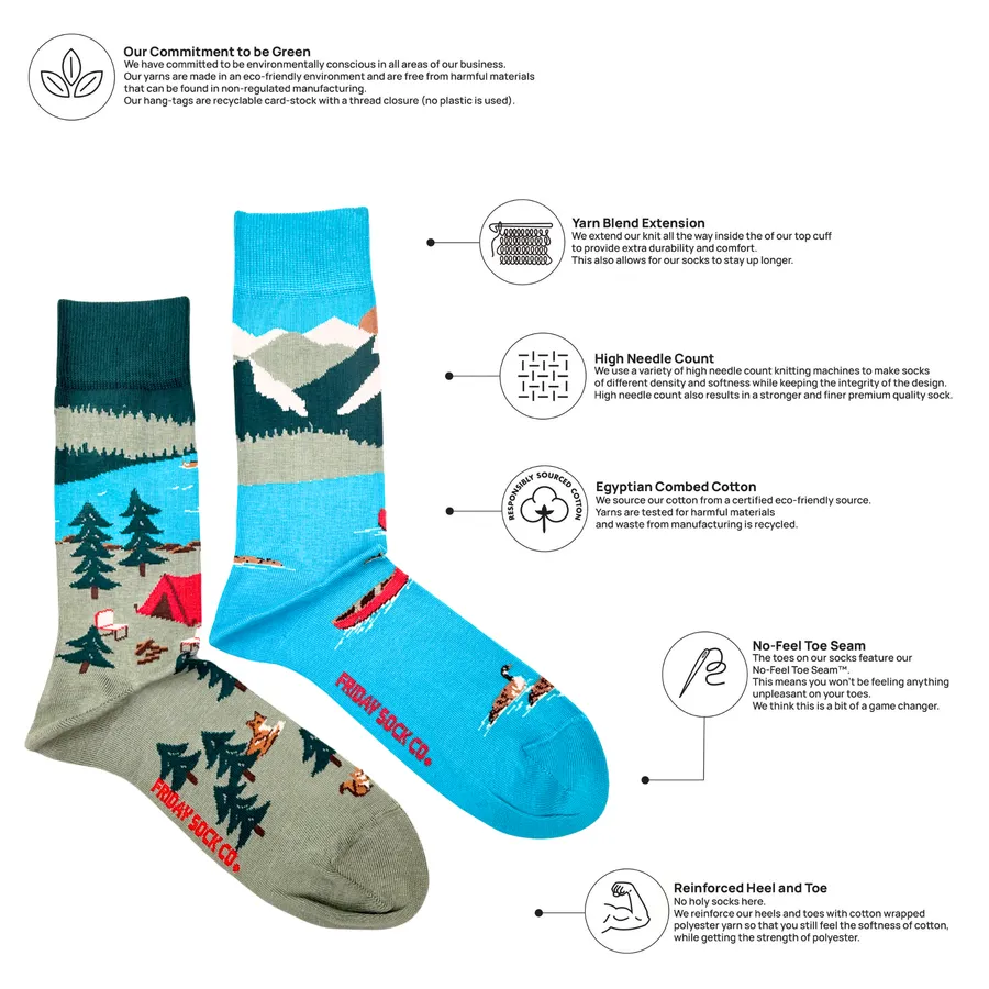 "Canada Mountain Scene" Landscape 85% Cotton Socks by Friday Sock Co(CLEARANCE) sold by Great Sox product image thumbnail 3